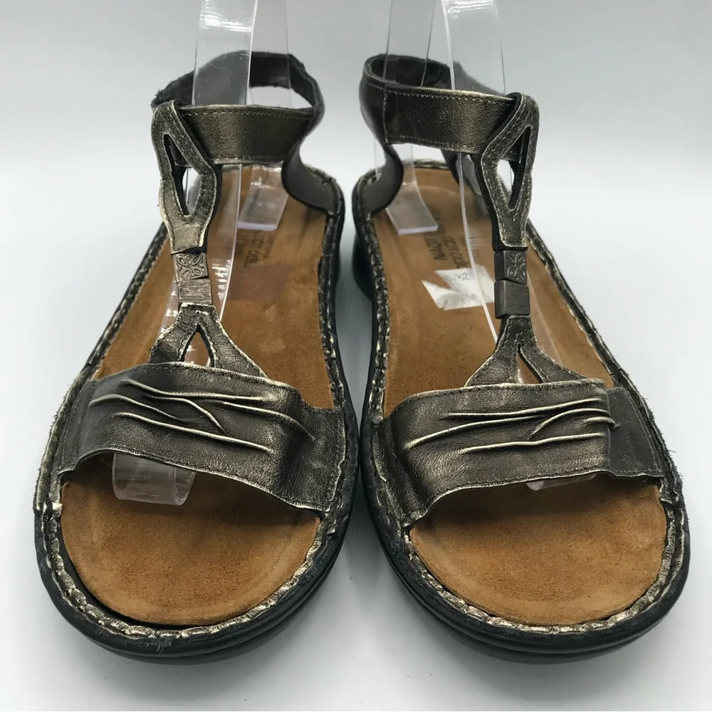 NAOT Cymbal Metallic Gladiator Ankle Strap Flat‎ Leather Sandals Sz 42 US 11 EUC